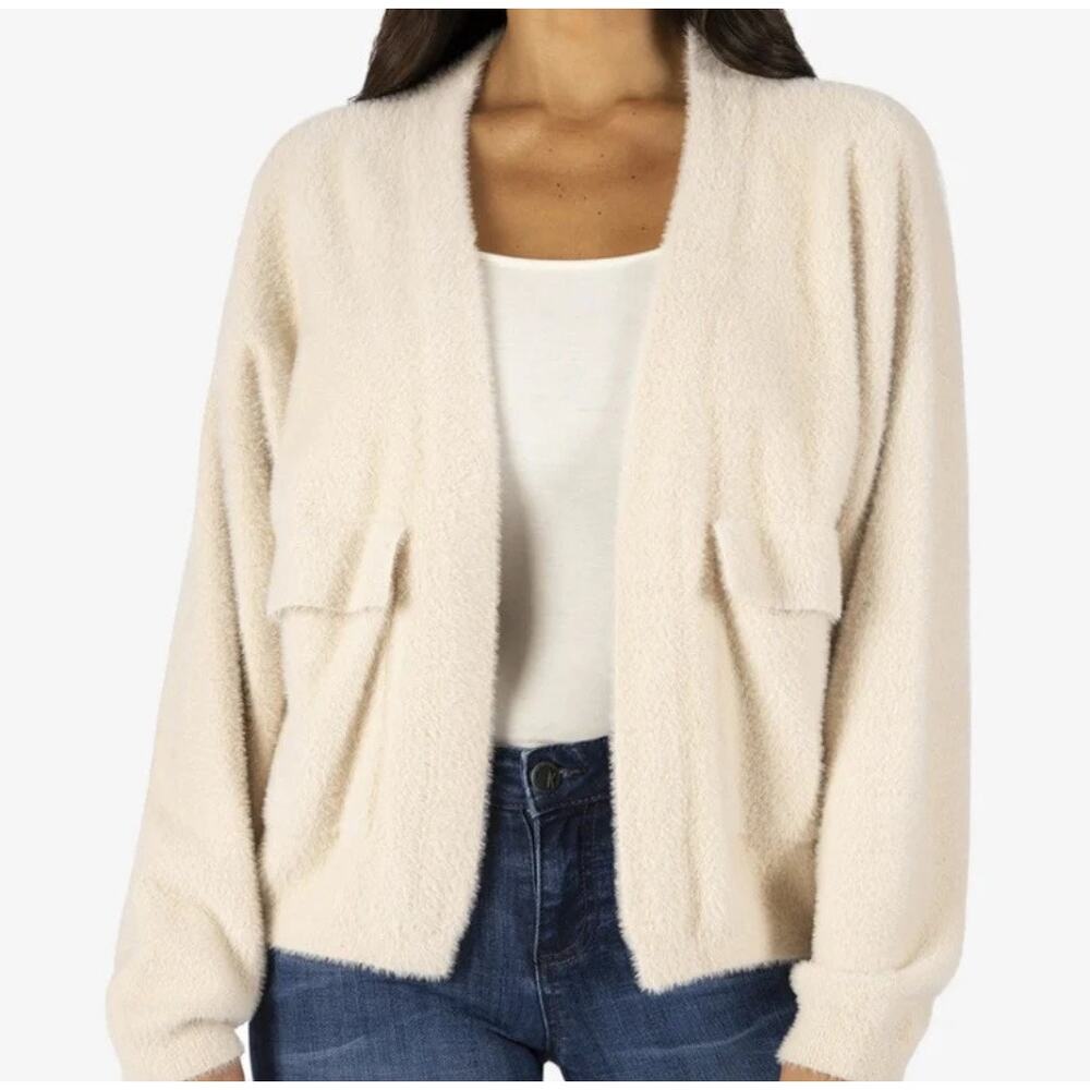 Kut From The Kloth Cream Soft Plush Open Front Ca… - image 1